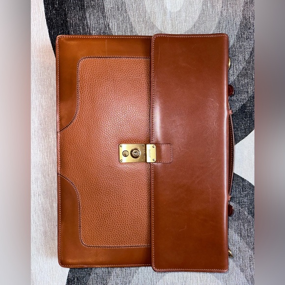 BALLY Vintage Italian Leather Briefcase Cognac Executive Lock Case - Collector - Picture 14 of 15
